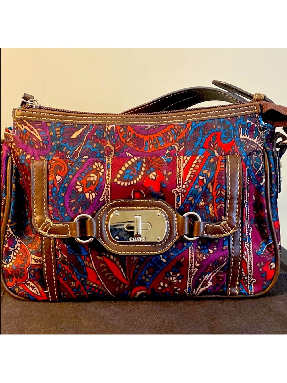Chaps Shoulder Bag with Paisley Design